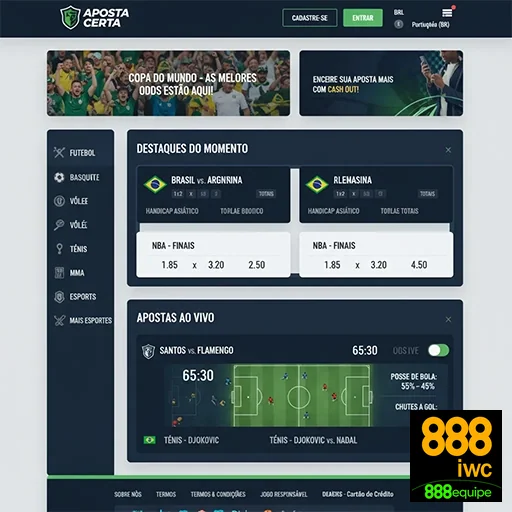 Imagem de 888iwc Jogos: Apostas Seguras e Suporte Dedicado